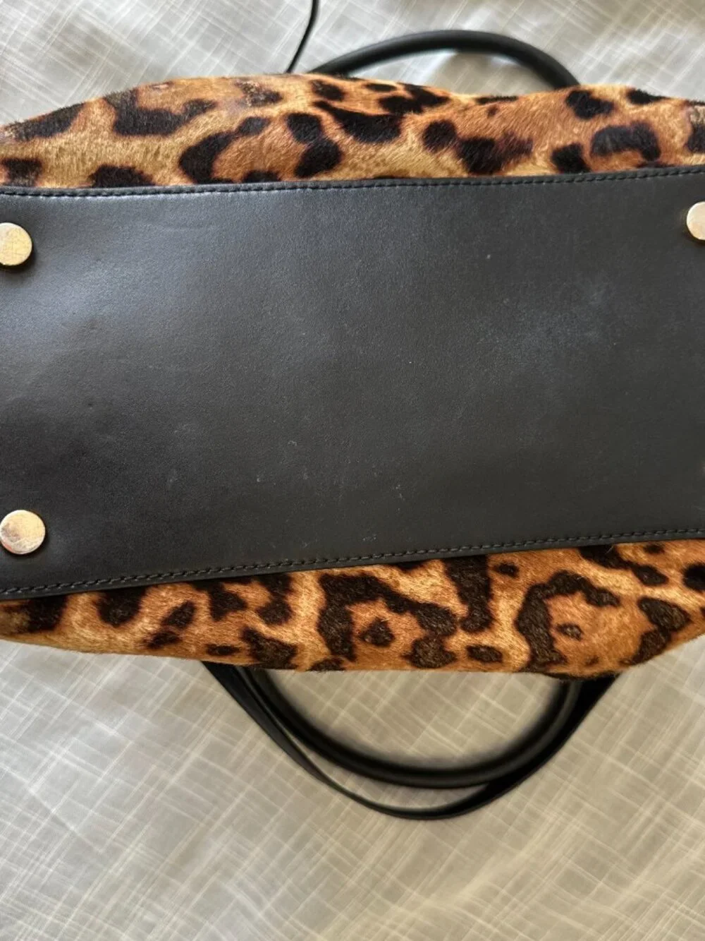 Michael Kors Hamilton Leopard Calf Hair Satchel
